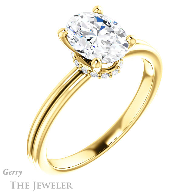 Oval Shaped Forever One Moissanite Engagement Ring #GTJ924-oval-fo-y