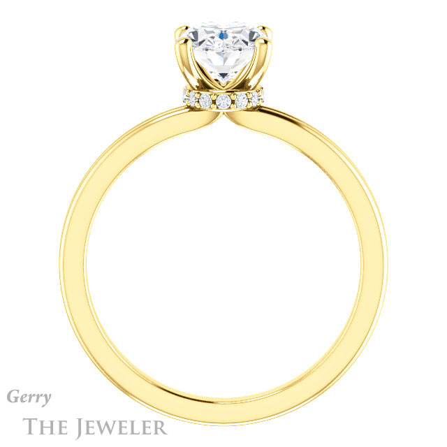 Oval Shaped Forever One Moissanite Engagement Ring #GTJ924-oval-fo-y