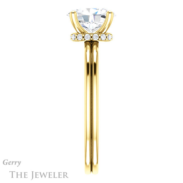 Oval Shaped Forever One Moissanite Engagement Ring #GTJ924-oval-fo-y