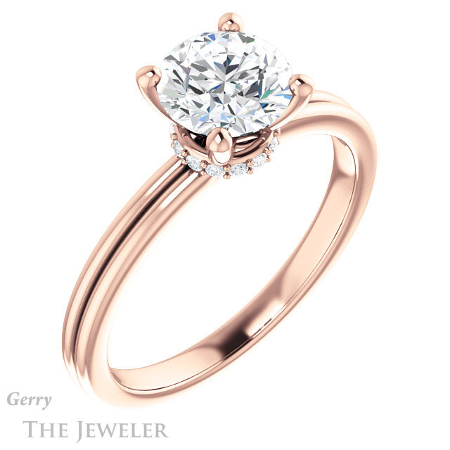 Round Cut Forever One Moissanite Engagement Ring #GTJ924-round-fo-r 4 Round Cut Forever One Moissanite Engagement Ring #GTJ924-round-fo-r