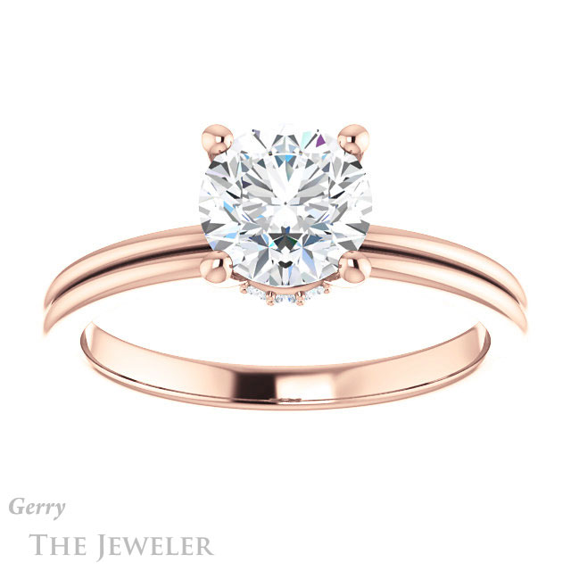 Round Cut Forever One Moissanite Engagement Ring #GTJ924-round-fo-r 1 Round Cut Forever One Moissanite Engagement Ring #GTJ924-round-fo-r