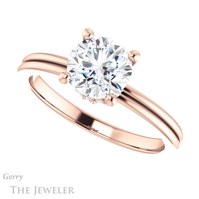 Round Cut Forever One Moissanite Engagement Ring #GTJ924-round-fo-r 5 Round Cut Forever One Moissanite Engagement Ring #GTJ924-round-fo-r