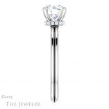 Round Cut Forever One Moissanite Engagement Ring #GTJ924-round-fo-w 3 Round Cut Forever One Moissanite Engagement Ring #GTJ924-round-fo-w