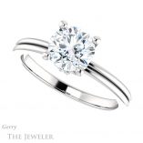 Round Cut Forever One Moissanite Engagement Ring #GTJ924-round-fo-w 5 Round Cut Forever One Moissanite Engagement Ring #GTJ924-round-fo-w