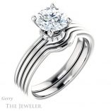 Round Cut Forever One Moissanite Engagement Ring #GTJ924-round-fo-w 6 Round Cut Forever One Moissanite Engagement Ring #GTJ924-round-fo-w