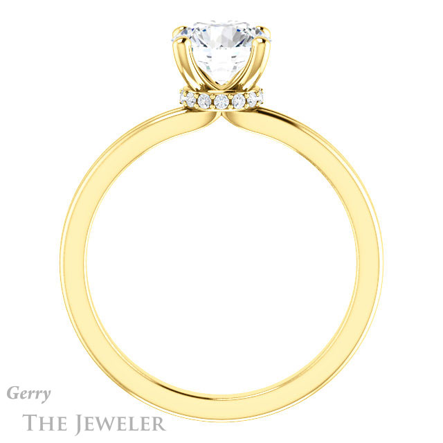 Round Cut Forever One Moissanite Engagement Ring #GTJ924-round-fo-y 2 Round Cut Forever One Moissanite Engagement Ring #GTJ924-round-fo-y