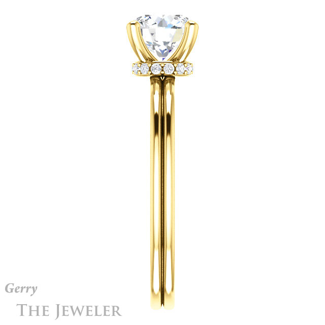 Round Cut Forever One Moissanite Engagement Ring #GTJ924-round-fo-y 3 Round Cut Forever One Moissanite Engagement Ring #GTJ924-round-fo-y