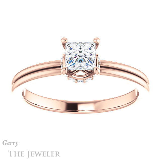 Princess Cut Forever One Moissanite Engagement Ring #GTJ924-square-fo-r