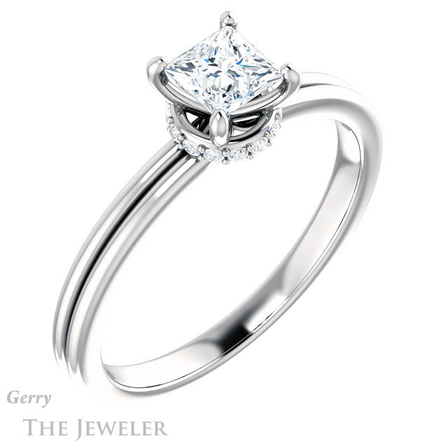 Princess Cut Forever One Moissanite Engagement Ring #GTJ924-square-fo-w 4 Princess Cut Forever One Moissanite Engagement Ring #GTJ924-square-fo-w