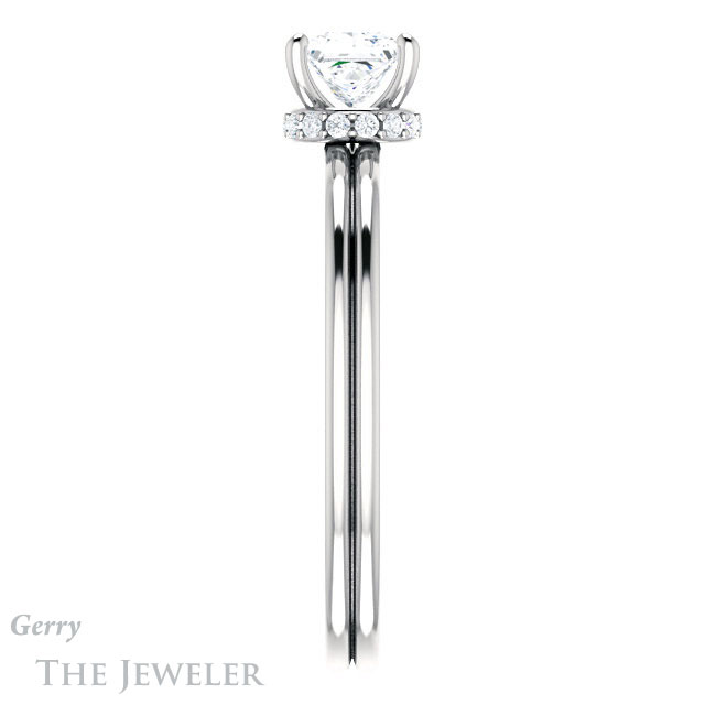 Princess Cut Forever One Moissanite Engagement Ring #GTJ924-square-fo-w 3 Princess Cut Forever One Moissanite Engagement Ring #GTJ924-square-fo-w