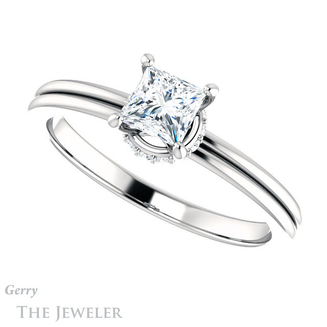 Princess Cut Forever One Moissanite Engagement Ring #GTJ924-square-fo-w 5 Princess Cut Forever One Moissanite Engagement Ring #GTJ924-square-fo-w