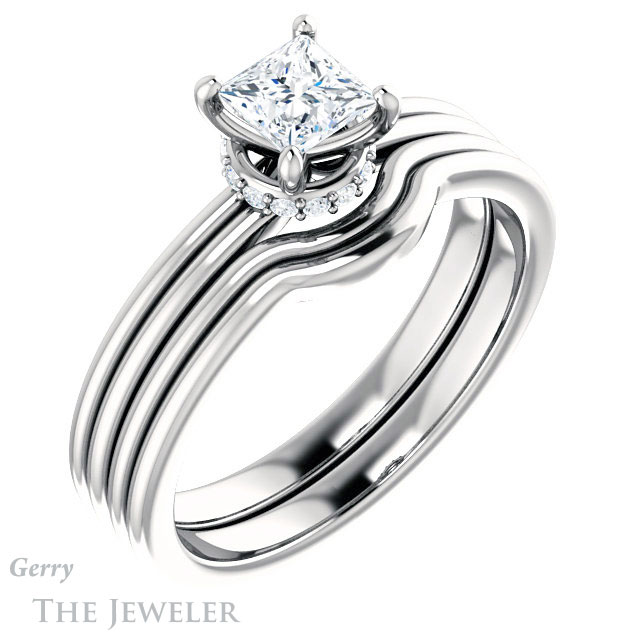Princess Cut Forever One Moissanite Engagement Ring #GTJ924-square-fo-w 6 Princess Cut Forever One Moissanite Engagement Ring #GTJ924-square-fo-w