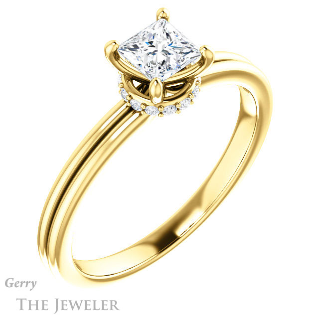 Princess Cut Forever One Moissanite Engagement Ring #GTJ924-square-fo-y 4 Princess Cut Forever One Moissanite Engagement Ring #GTJ924-square-fo-y