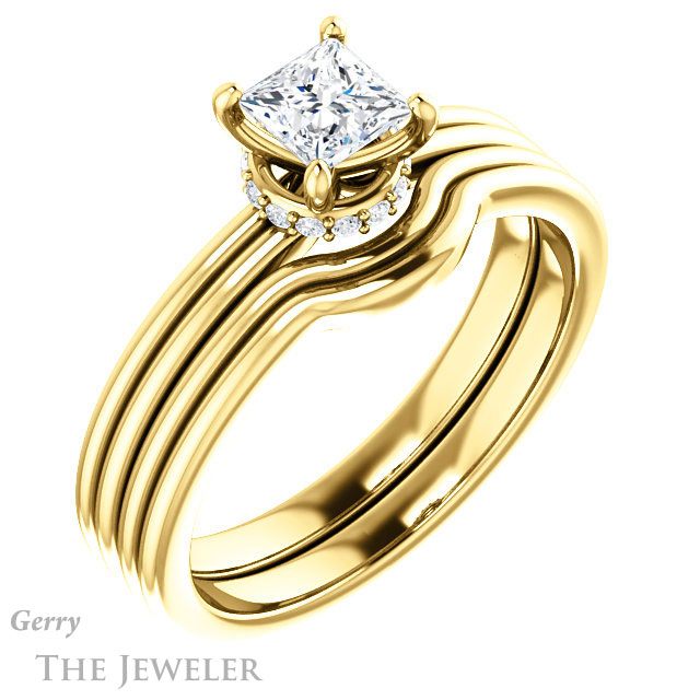 Princess Cut Forever One Moissanite Engagement Ring #GTJ924-square-fo-y 6 Princess Cut Forever One Moissanite Engagement Ring #GTJ924-square-fo-y