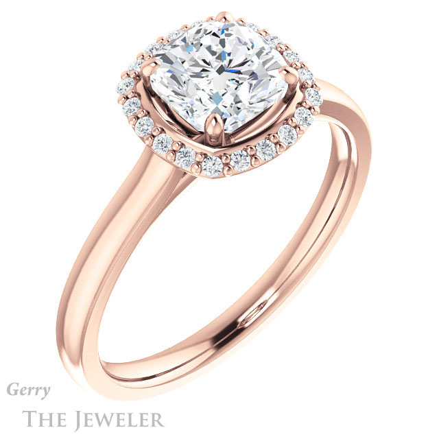 Cushion Cut Forever One Moissanite Engagement Ring #GTJ925-cushion-fo-r