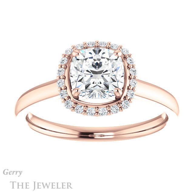 Cushion Cut Forever One Moissanite Engagement Ring #GTJ925-cushion-fo-r