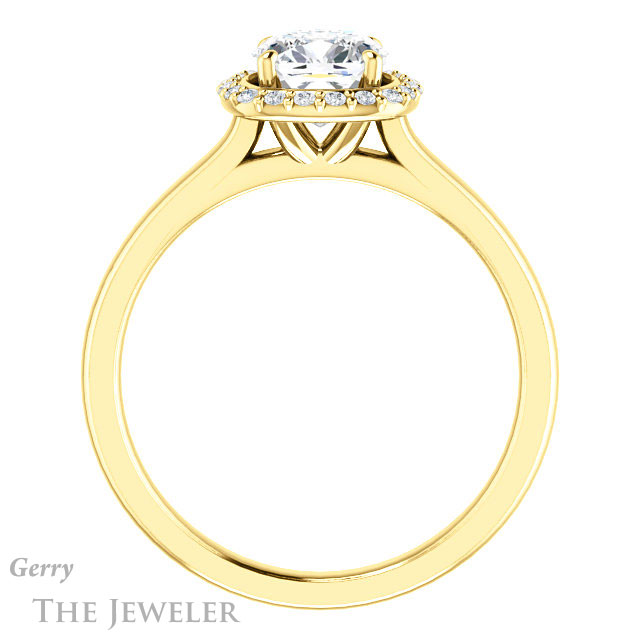 Cushion Cut Forever One Moissanite Engagement Ring #GTJ925-cushion-fo-y