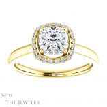 Cushion Cut Forever One Moissanite Engagement Ring #GTJ925-cushion-fo-y