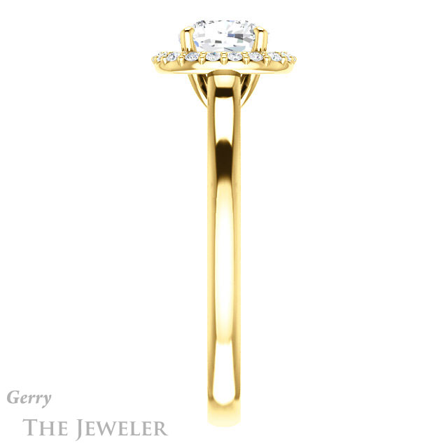 Cushion Cut Forever One Moissanite Engagement Ring #GTJ925-cushion-fo-y