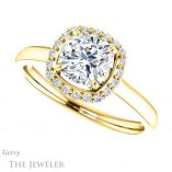 Cushion Cut Forever One Moissanite Engagement Ring #GTJ925-cushion-fo-y