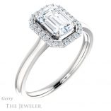 Emerald Cut Forever Brilliant Moissanite Engagement Ring #GTJ925-emerald-fb-w