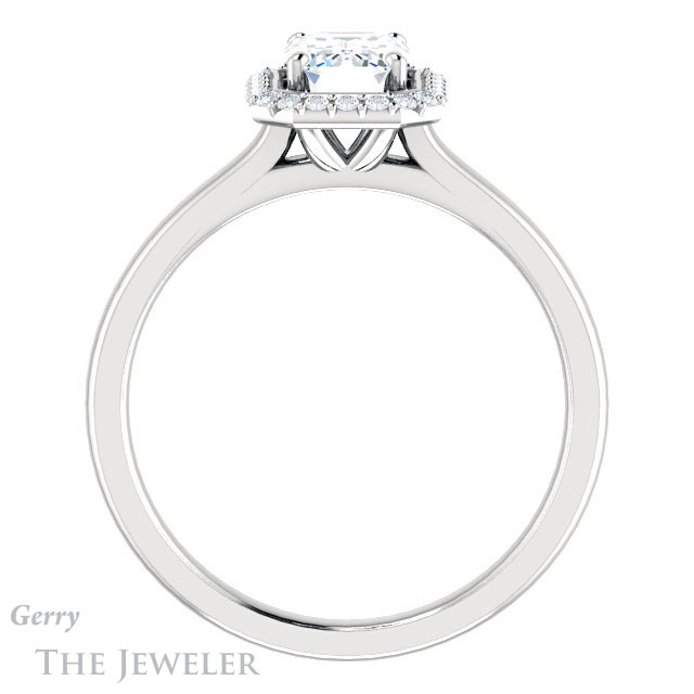 Emerald Cut Forever Brilliant Moissanite Engagement Ring #GTJ925-emerald-fb-w