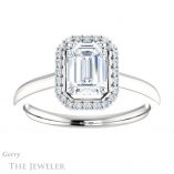 Emerald Cut Forever Brilliant Moissanite Engagement Ring #GTJ925-emerald-fb-w