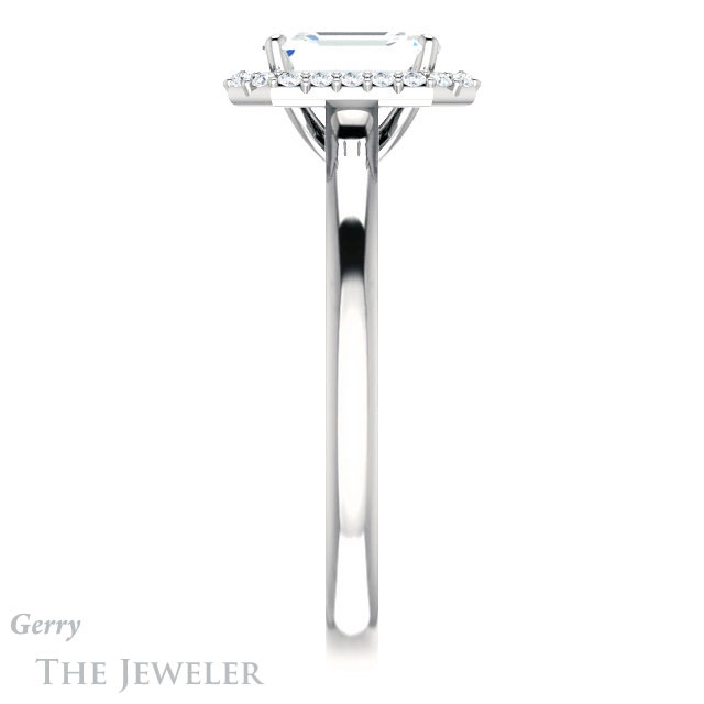 Emerald Cut Forever Brilliant Moissanite Engagement Ring #GTJ925-emerald-fb-w