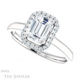 Emerald Cut Forever Brilliant Moissanite Engagement Ring #GTJ925-emerald-fb-w