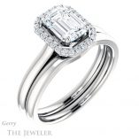 Emerald Cut Forever Brilliant Moissanite Engagement Ring #GTJ925-emerald-fb-w