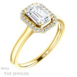 Emerald Cut Forever Brilliant Moissanite Engagement Ring #GTJ925-emerald-fb-y