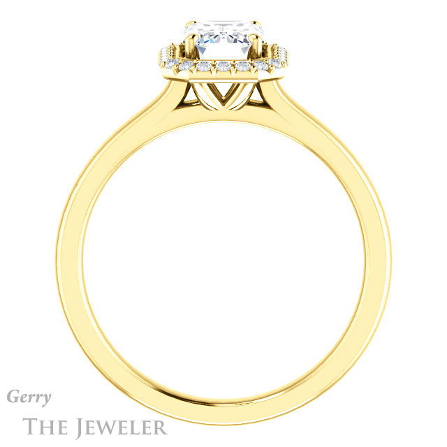 Emerald Cut Forever Brilliant Moissanite Engagement Ring #GTJ925-emerald-fb-y