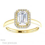 Emerald Cut Forever Brilliant Moissanite Engagement Ring #GTJ925-emerald-fb-y