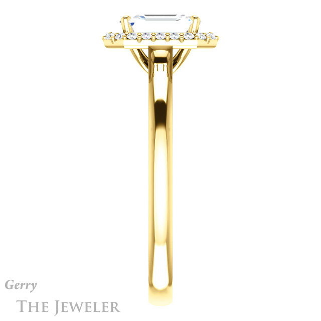 Emerald Cut Forever Brilliant Moissanite Engagement Ring #GTJ925-emerald-fb-y