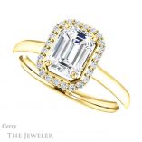 Emerald Cut Forever Brilliant Moissanite Engagement Ring #GTJ925-emerald-fb-y