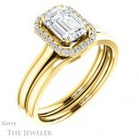 Emerald Cut Forever Brilliant Moissanite Engagement Ring #GTJ925-emerald-fb-y