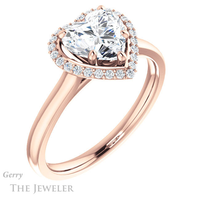 Heart Shaped Forever Brilliant Moissanite Engagement Ring #GTJ925-heart-fb-r