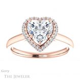 Heart Shaped Forever Brilliant Moissanite Engagement Ring #GTJ925-heart-fb-r