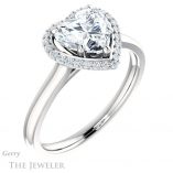 Heart Shaped Forever Brilliant Moissanite Engagement Ring #GTJ925-heart-fb-w