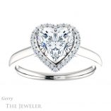 Heart Shaped Forever Brilliant Moissanite Engagement Ring #GTJ925-heart-fb-w