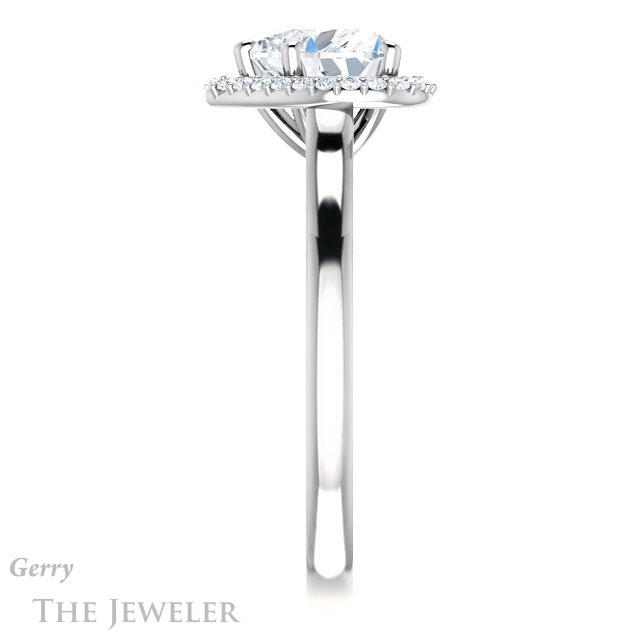 Heart Shaped Forever Brilliant Moissanite Engagement Ring #GTJ925-heart-fb-w
