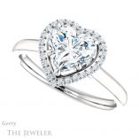 Heart Shaped Forever Brilliant Moissanite Engagement Ring #GTJ925-heart-fb-w