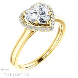 Heart Shaped Forever Brilliant Moissanite Engagement Ring #GTJ925-heart-fb-y