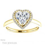 Heart Shaped Forever Brilliant Moissanite Engagement Ring #GTJ925-heart-fb-y
