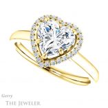 Heart Shaped Forever Brilliant Moissanite Engagement Ring #GTJ925-heart-fb-y