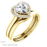 Heart Shaped Forever Brilliant Moissanite Engagement Ring #GTJ925-heart-fb-y