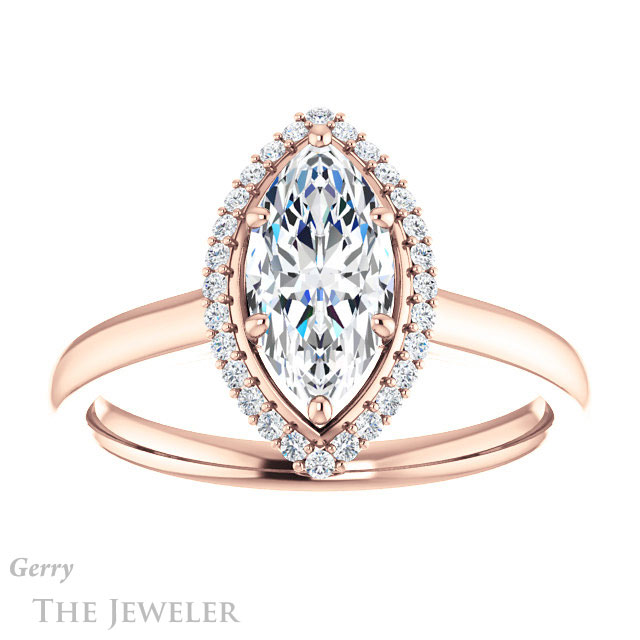 Marquise Cut Forever Brilliant Moissanite Engagement Ring #GTJ925-marquise-fb-r