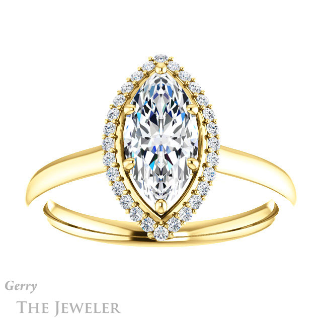 Marquise Cut Forever Brilliant Moissanite Engagement Ring #GTJ925-marquise-fb-y