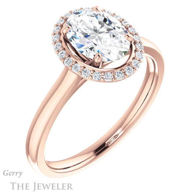 Oval Shaped Forever One Moissanite Engagement Ring #GTJ925-oval-fo-r