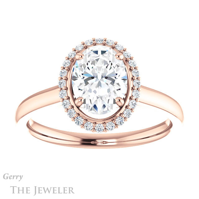 Oval Shaped Forever One Moissanite Engagement Ring #GTJ925-oval-fo-r